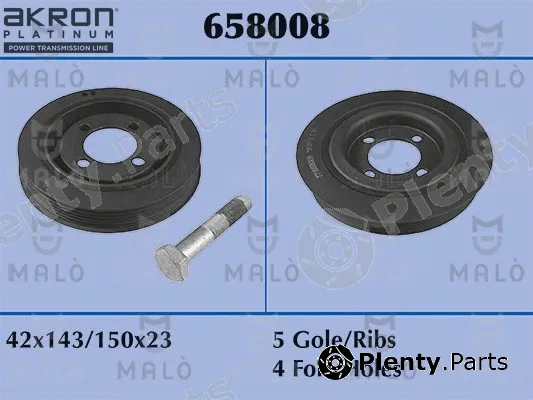 Akron-Malò 658008 — Belt Pulley, crankshaft