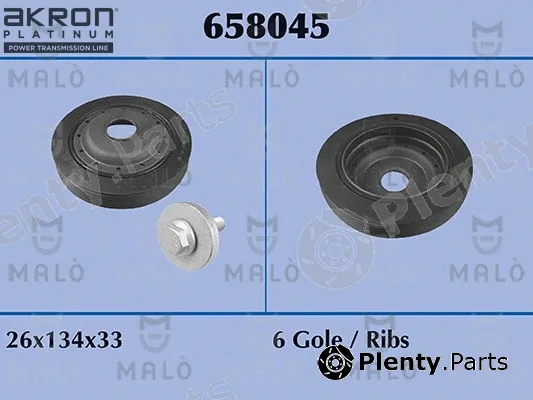Akron-Malò 658045 — Belt Pulley, crankshaft