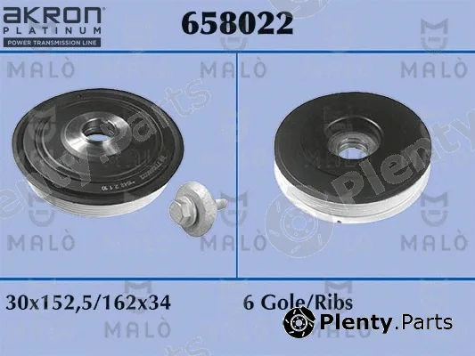 Akron-Malò 658022 — Belt Pulley, crankshaft