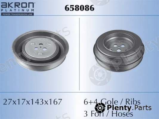 Akron-Malò 658086 — Belt Pulley, crankshaft