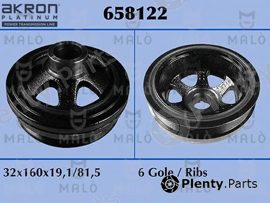 Akron-Malò 658122 — Belt Pulley, crankshaft