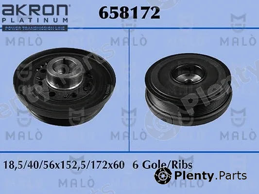 Akron-Malò 658172 — Belt Pulley, crankshaft