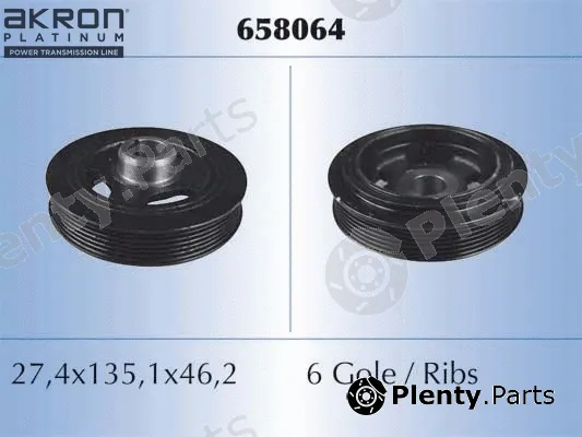 Akron-Malò 658064 — Belt Pulley, crankshaft