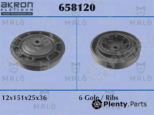 Akron-Malò 658120 — Belt Pulley, crankshaft