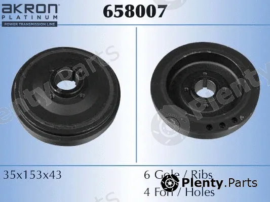 Akron-Malò 658007 — Belt Pulley, crankshaft