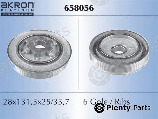 Akron-Malò 658056 — Belt Pulley, crankshaft