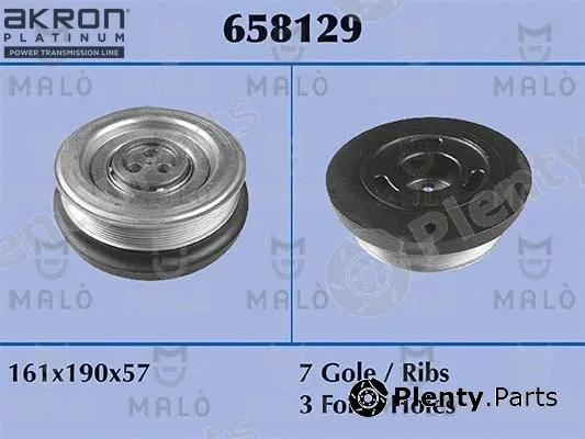 Akron-Malò 658129 — Belt Pulley, crankshaft