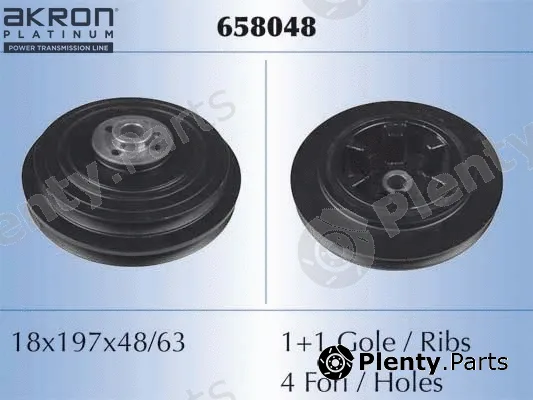 Akron-Malò 658048 — Belt Pulley, crankshaft