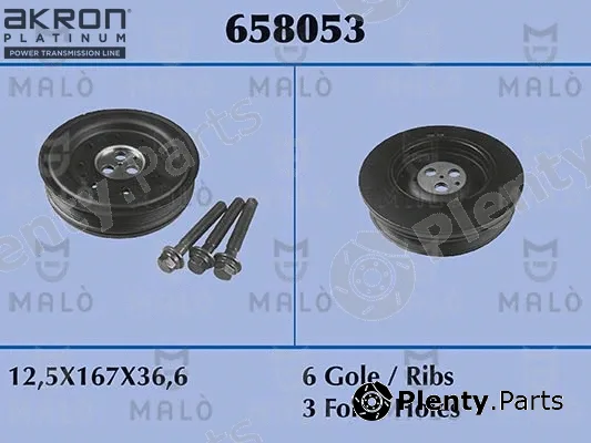 Akron-Malò 658053 — Belt Pulley, crankshaft