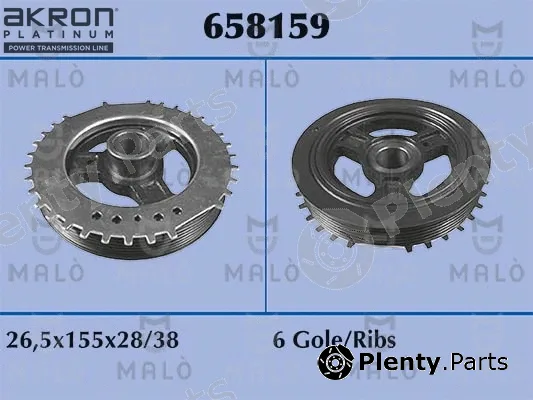 Akron-Malò 658159 — Belt Pulley, crankshaft