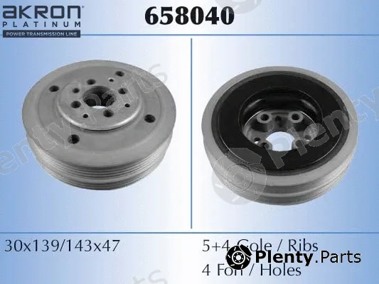 Akron-Malò 658040 — Belt Pulley, crankshaft
