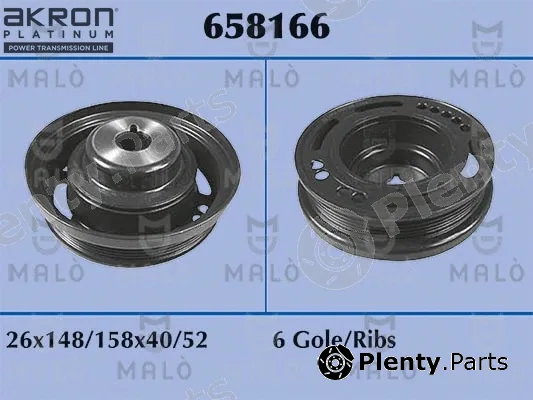 Akron-Malò 658166 — Belt Pulley, crankshaft