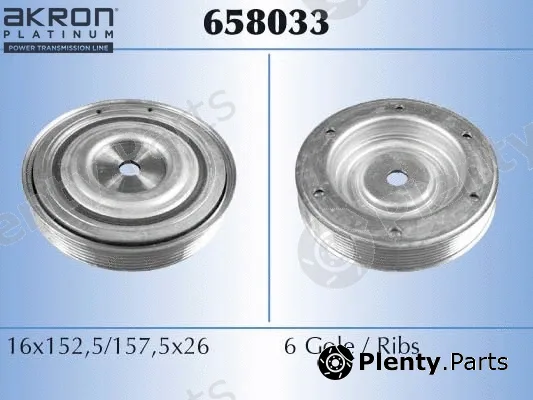 Akron-Malò 658033 — Belt Pulley, crankshaft