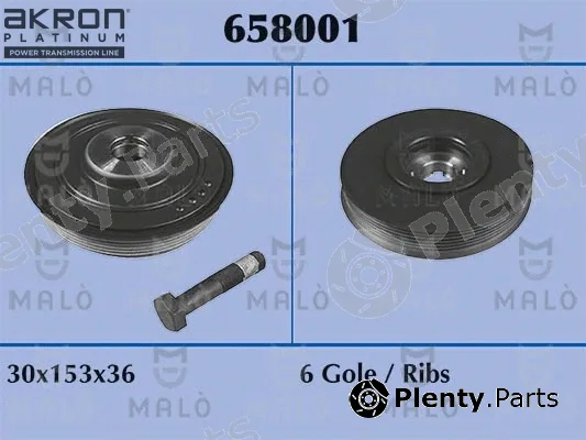 Akron-Malò 658001 — Belt Pulley, crankshaft
