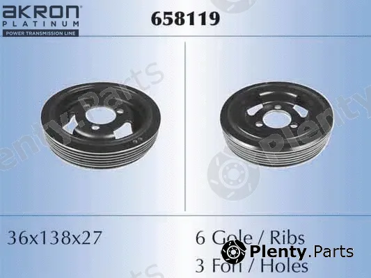 Akron-Malò 658119 — Belt Pulley, crankshaft