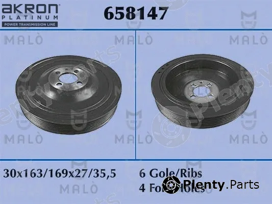 Akron-Malò 658147 — Belt Pulley, crankshaft