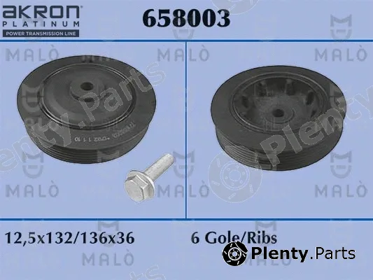 Akron-Malò 658003 — Belt Pulley, crankshaft