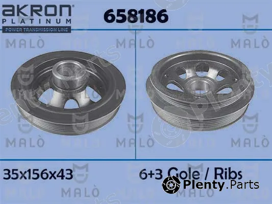 Akron-Malò 658186 — Belt Pulley, crankshaft