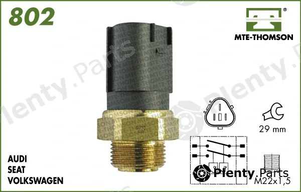Mte-Thomson 802.95/102 — Temperature Switch, radiator fan