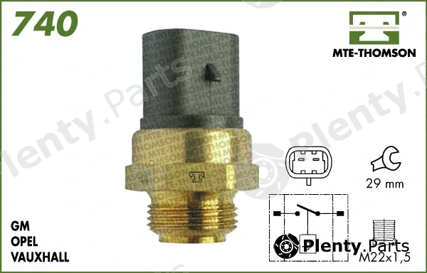 Mte-Thomson 740.100/95 — Temperature Switch, radiator fan