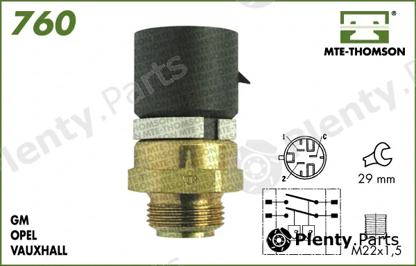 Mte-Thomson 760.95/105 — Temperature Switch, radiator fan