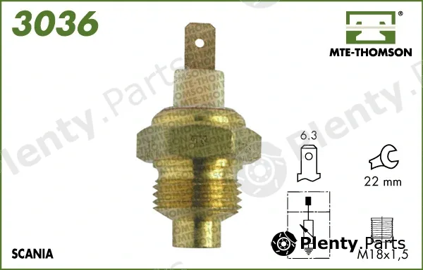 Mte-Thomson 3036 — Sensor, coolant temperature