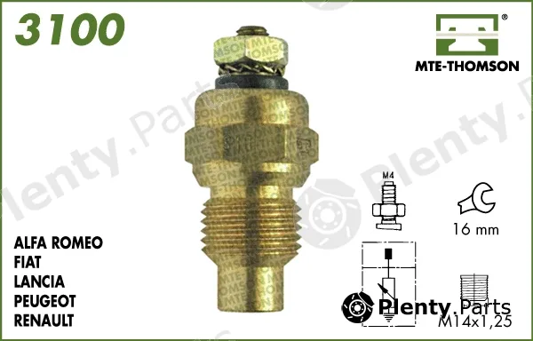 Mte-Thomson 3100 — Sensor, coolant temperature
