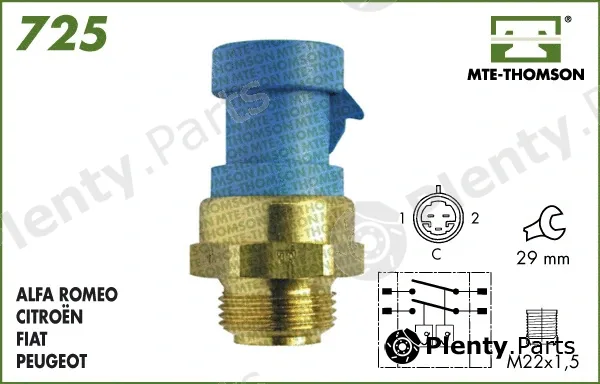 Mte-Thomson 725.82/87 — Temperature Switch, radiator fan