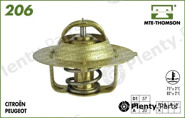 Mte-Thomson 206.75 — Thermostat, coolant
