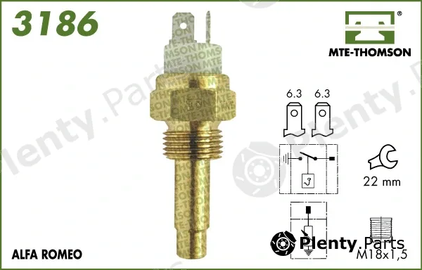 Mte-Thomson 3186 — Sensor, coolant temperature