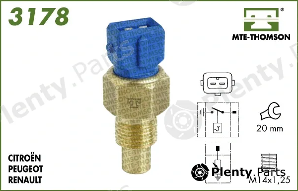 Mte-Thomson 3178.122 — Sensor, coolant temperature