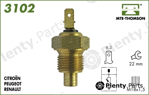 Mte-Thomson 3102 — Sensor, coolant temperature
