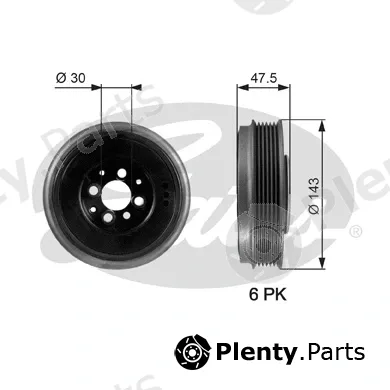 Gates TVD1003 — Belt Pulley, crankshaft DriveAlign®