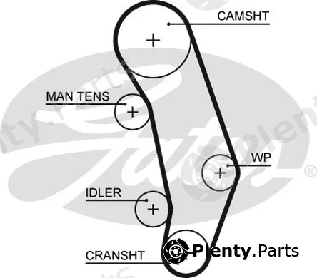 Gates 5346XS — Timing Belt PowerGrip®