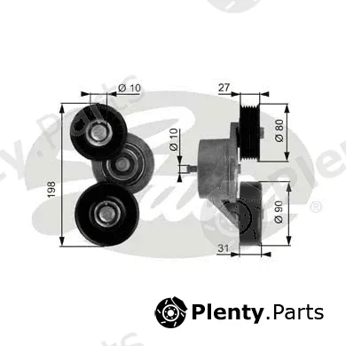 Gates T38167 — Belt Tensioner, V-ribbed belt DriveAlign®