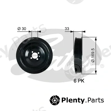 Gates TVD1131 — Belt Pulley, crankshaft DriveAlign®