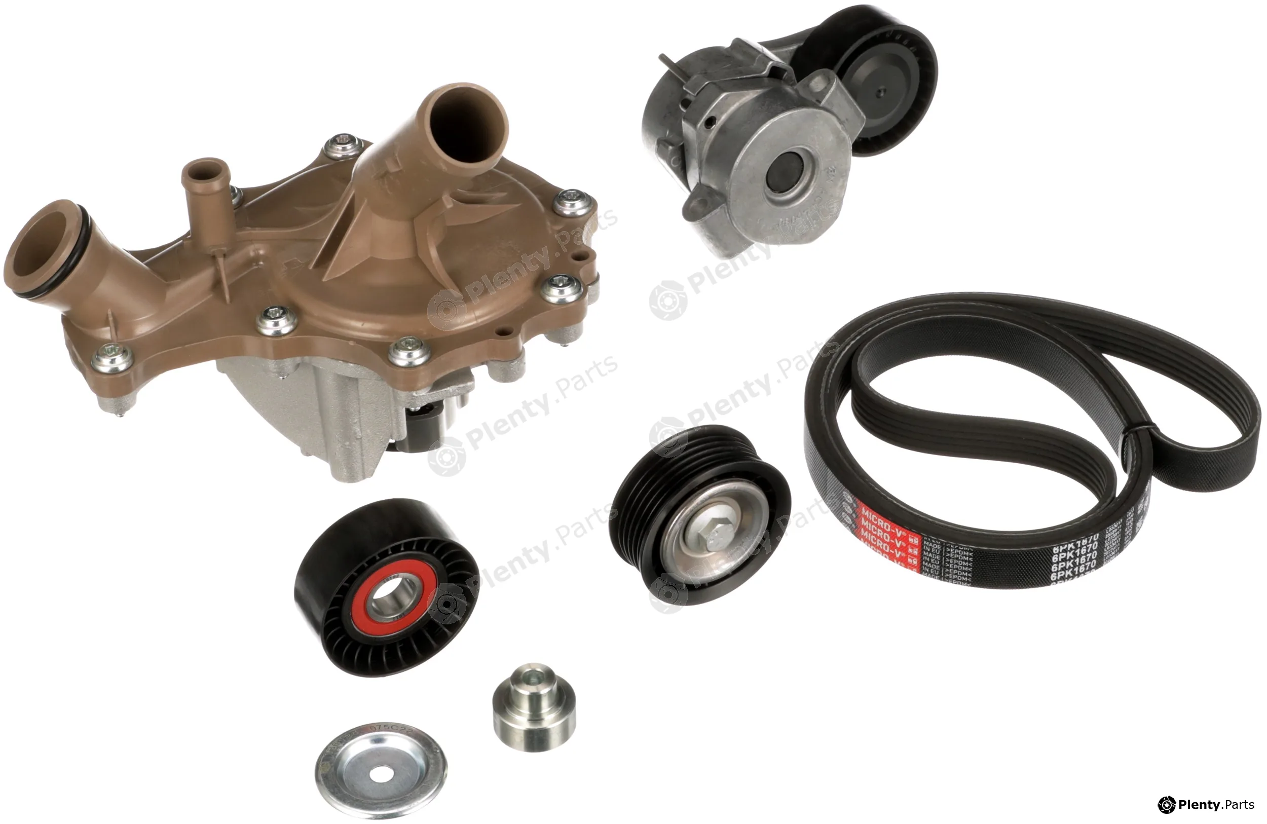 Gates KP26PK1670 — Water Pump + V-Ribbed Belt Kit Micro-V® Kit