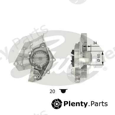 Gates WP0051 — Water Pump, engine cooling