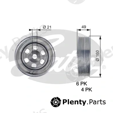Gates TVD1086 — Belt Pulley, crankshaft DriveAlign®