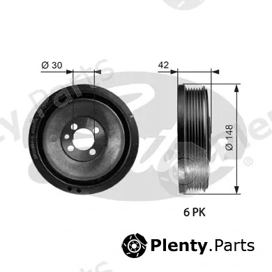 Gates TVD1048 — Belt Pulley, crankshaft DriveAlign®