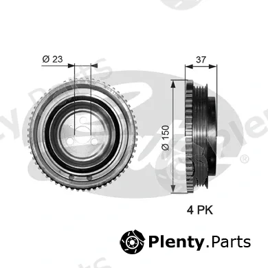 Gates TVD1053 — Belt Pulley, crankshaft DriveAlign®