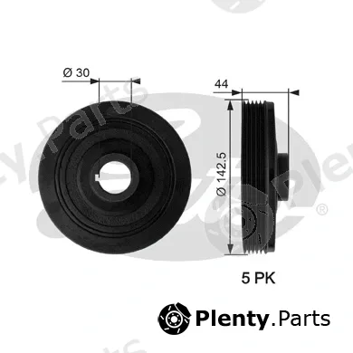 Gates TVD1027 — Belt Pulley, crankshaft DriveAlign®
