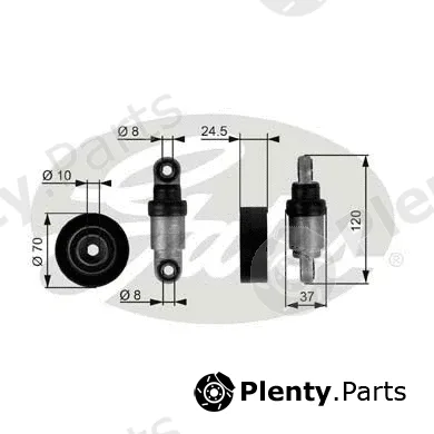 Gates T38244 — Tensioner Pulley, V-ribbed belt DriveAlign®