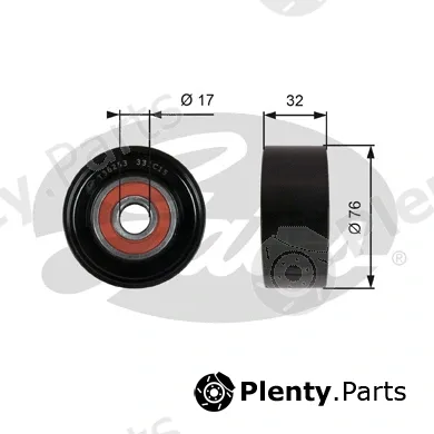 Gates T36253 — Deflection/Guide Pulley, V-ribbed belt DriveAlign®