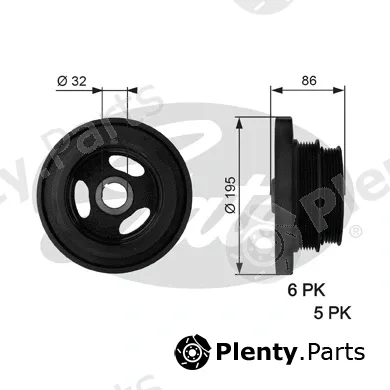 Gates TVD1019 — Belt Pulley, crankshaft DriveAlign®