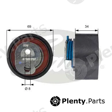 Gates T43163 — Tensioner Pulley, timing belt PowerGrip®