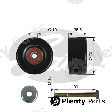 Gates T36357 — Deflection/Guide Pulley, V-ribbed belt DriveAlign®