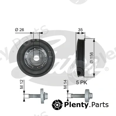 Gates TVD1007A — Belt Pulley, crankshaft DriveAlign®
