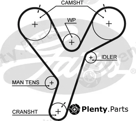 Gates 5446XS — Timing Belt PowerGrip®