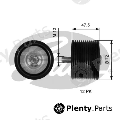 Gates T36627 — Deflection/Guide Pulley, V-ribbed belt FleetRunner™
